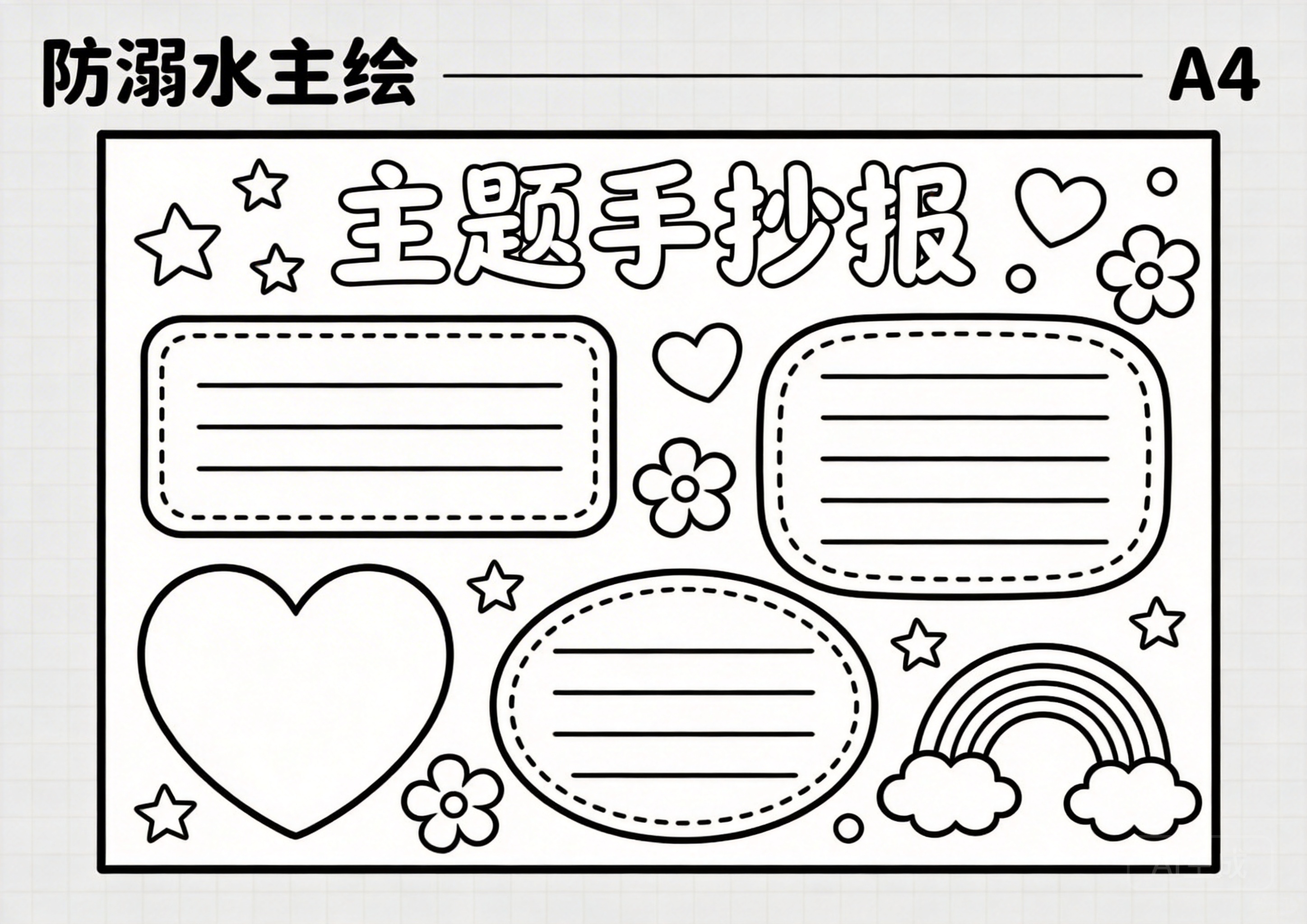 防溺水手抄报模板