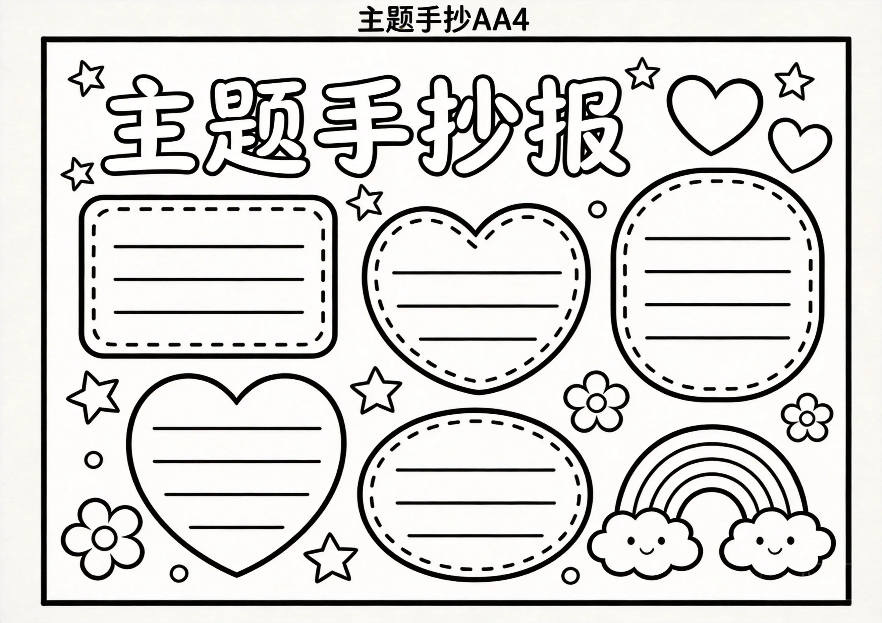 立冬卡通可爱线稿