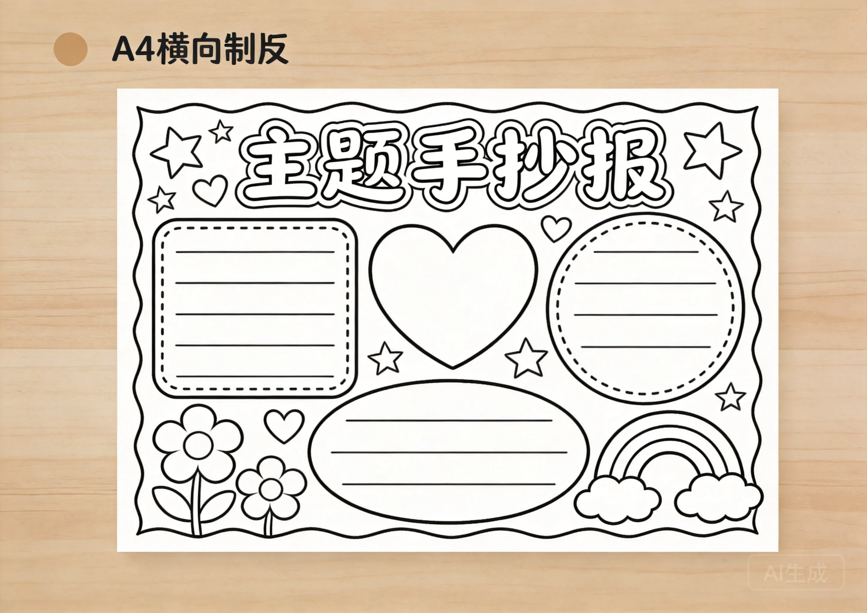 重阳节卡通可爱线稿